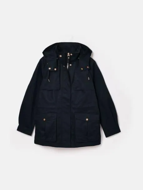Coats and Jackets Women Joules Navy Waterproof Raincoat With Hood