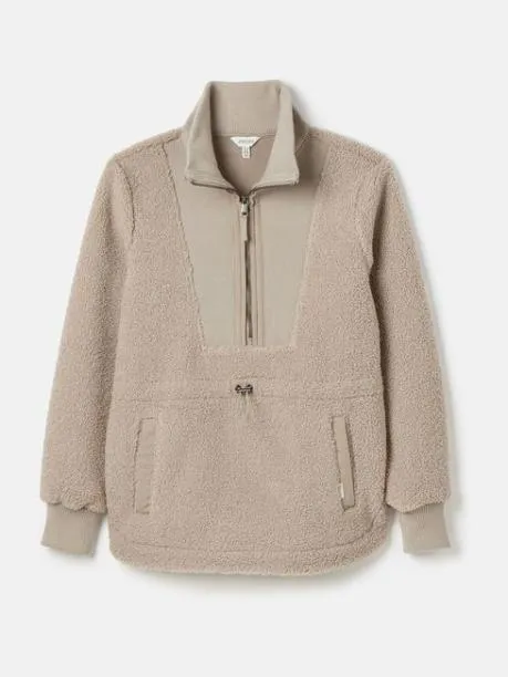 Coats and Jackets Women Joules Neutral Borg Fleece