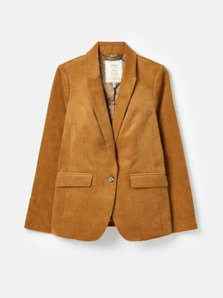 Coats and Jackets Women Joules Tan Brown Corduroy Blazer