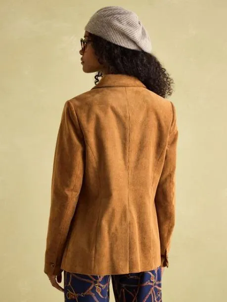 Coats and Jackets Women Joules Tan Brown Corduroy Blazer