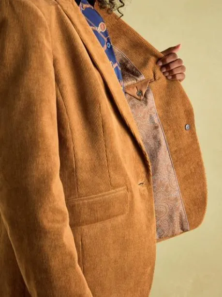 Coats and Jackets Women Joules Tan Brown Corduroy Blazer