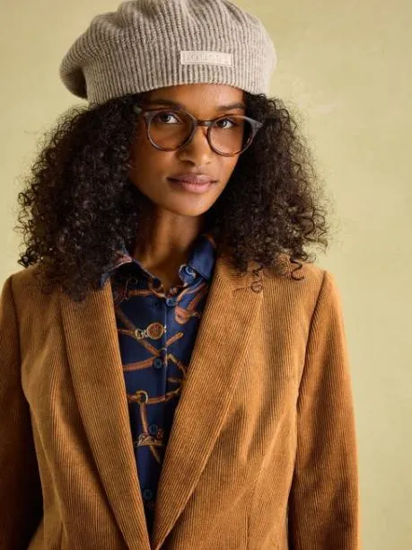 Coats and Jackets Women Joules Tan Brown Corduroy Blazer