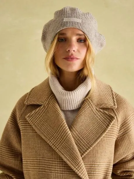 Coats and Jackets Women Joules Tan Brown Longline Wool Blend Coat With Belt