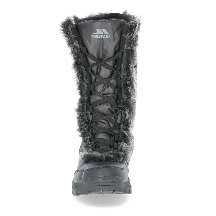 Coretta Fleece Lined Waterproof Snow Boots Black Women Trespass Snow Boots