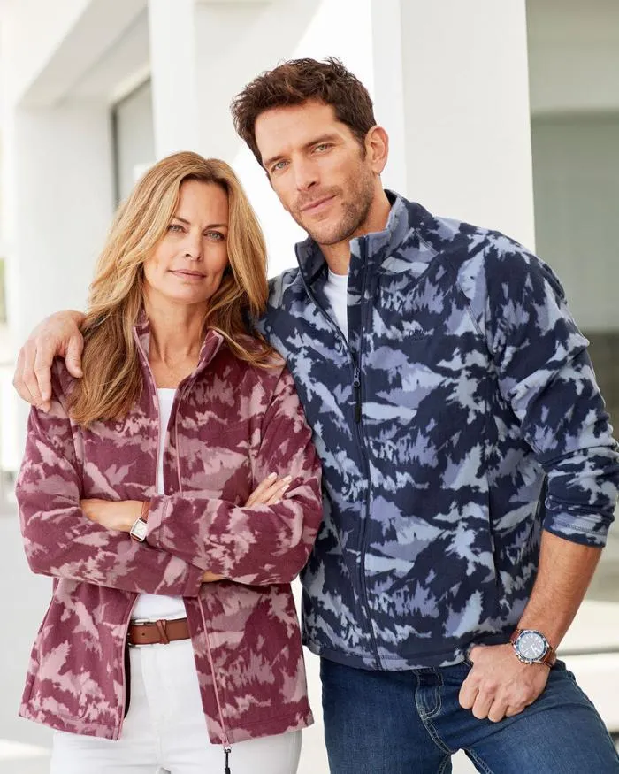 Cotton Traders Coats and Jackets Recycled Printed Microfleece Jacket 8211 WomenMenUnisex