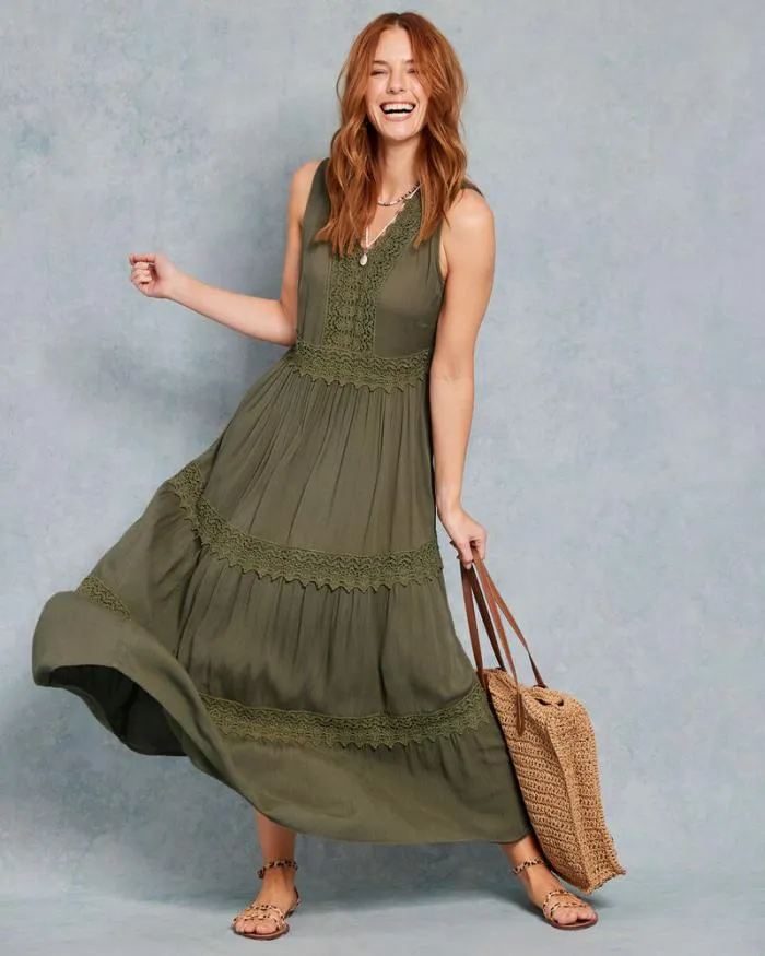 Cotton Traders Dresses Crinkle Maxi Dress 8211 Women