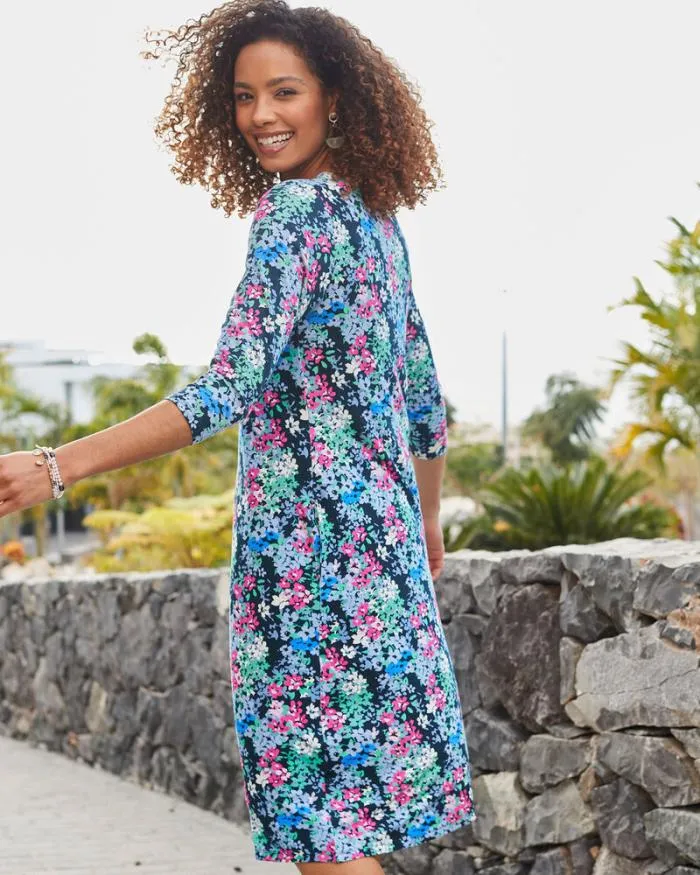 Cotton Traders Dresses Jersey Print Knee Length Dress 8211 Women