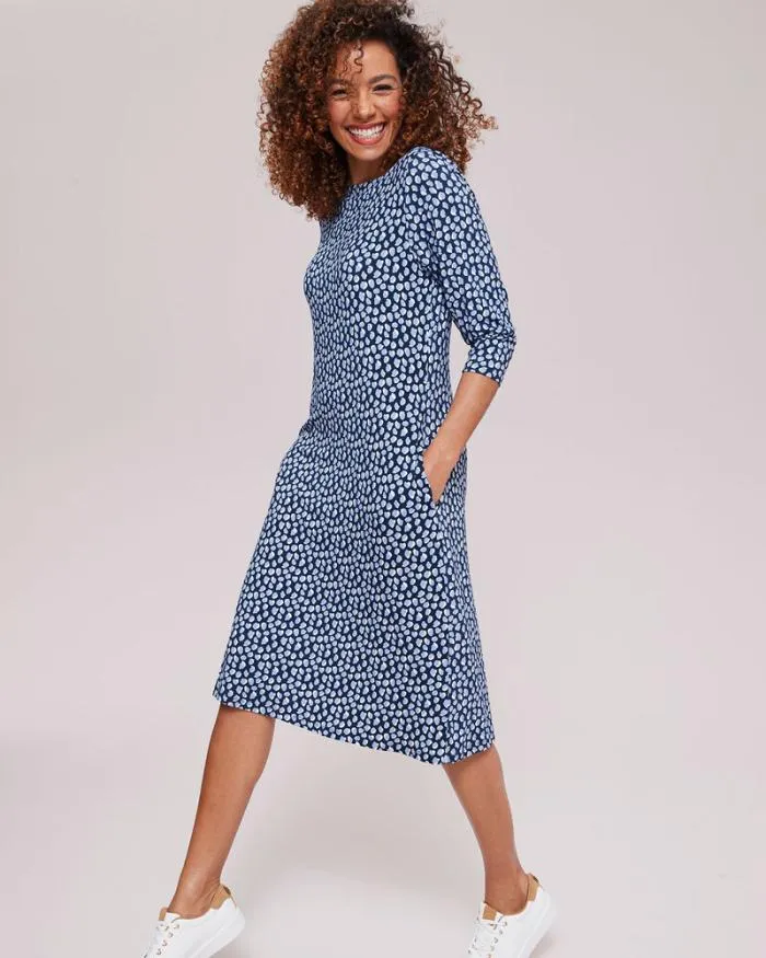 Cotton Traders Dresses Jersey Print Knee Length Dress 8211 Women