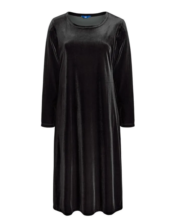 Cotton Traders Dresses Now And Forever Velour Midi Dress 8211 Oxford Blue 8211 Women