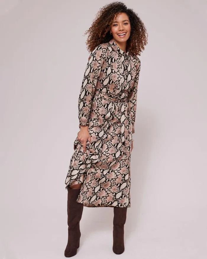 Cotton Traders Dresses Satin Print Maxi Shirt Dress 8211 Women