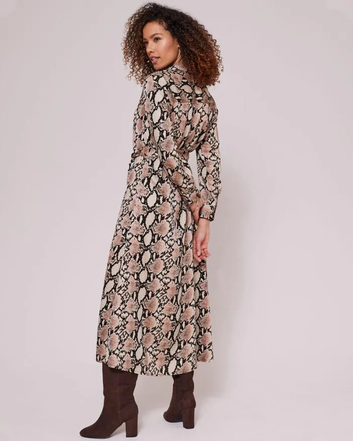 Cotton Traders Dresses Satin Print Maxi Shirt Dress 8211 Women