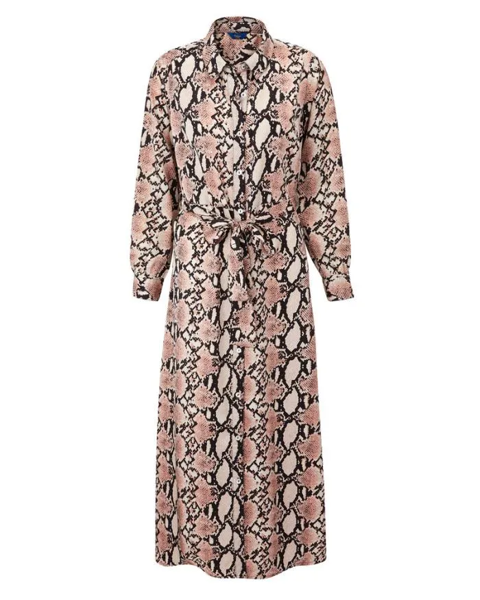 Cotton Traders Dresses Satin Print Maxi Shirt Dress 8211 Women