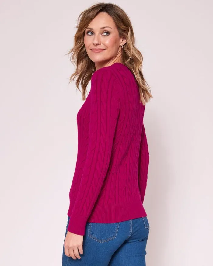 Cotton Traders Knitwear Cutest Cable Crew Neck Jumper 8211 Women