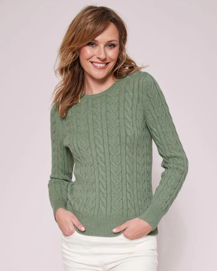 Cotton Traders Knitwear Cutest Cable Crew Neck Jumper 8211 Women