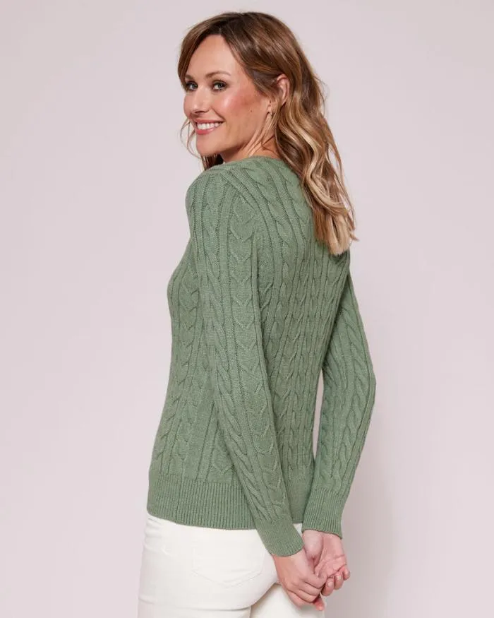 Cotton Traders Knitwear Cutest Cable Crew Neck Jumper 8211 Women