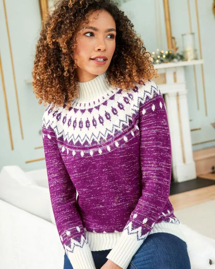 Cotton Traders Knitwear Fair Isle Turtleneck Jumper 8211 Women