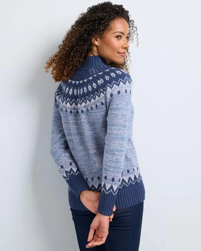 Cotton Traders Knitwear Fair Isle Turtleneck Jumper 8211 Women