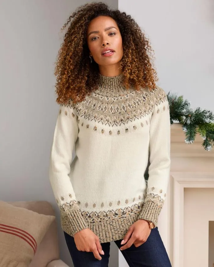 Cotton Traders Knitwear Fair Isle Turtleneck Jumper 8211 Women