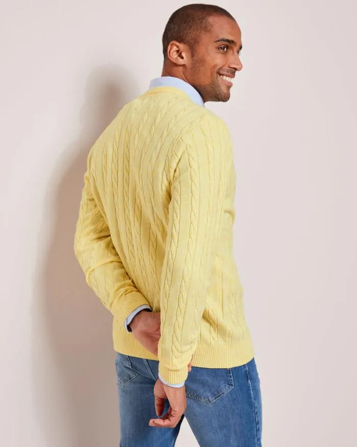 Cotton Traders Knitwear Luxury Soft Touch Cable Jumper 8211 Men