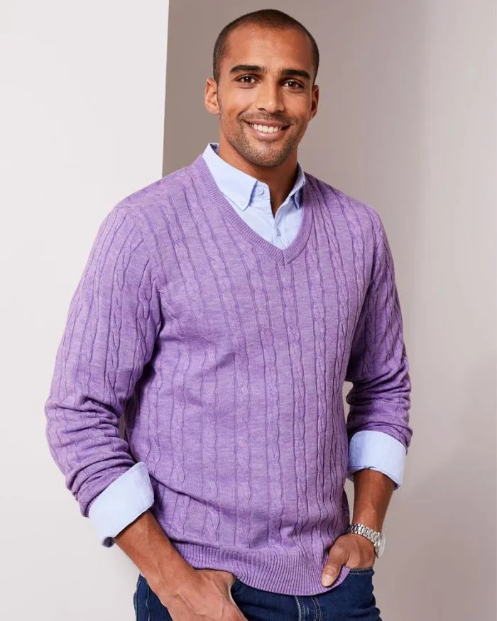Cotton Traders Knitwear Luxury Soft Touch Cable Jumper 8211 Men