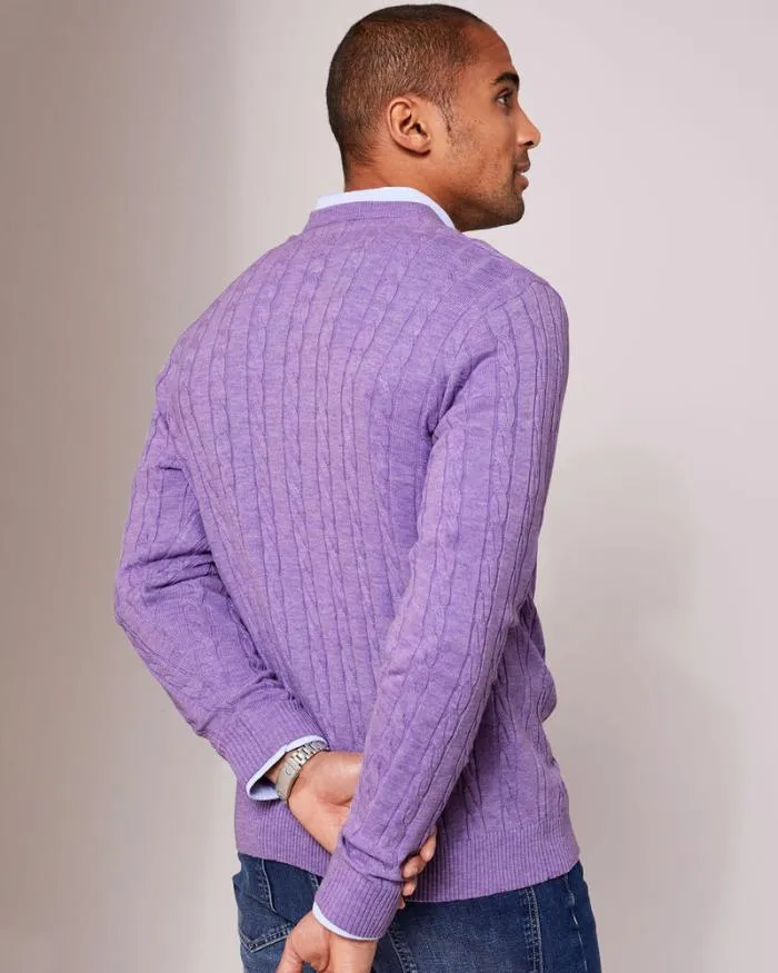 Cotton Traders Knitwear Luxury Soft Touch Cable Jumper 8211 Men