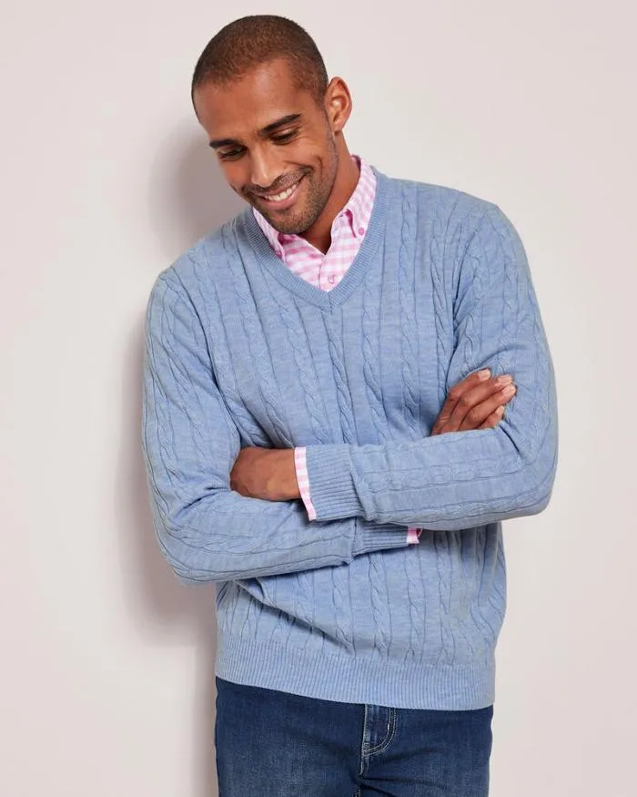 Cotton Traders Knitwear Luxury Soft Touch Cable Jumper 8211 Men
