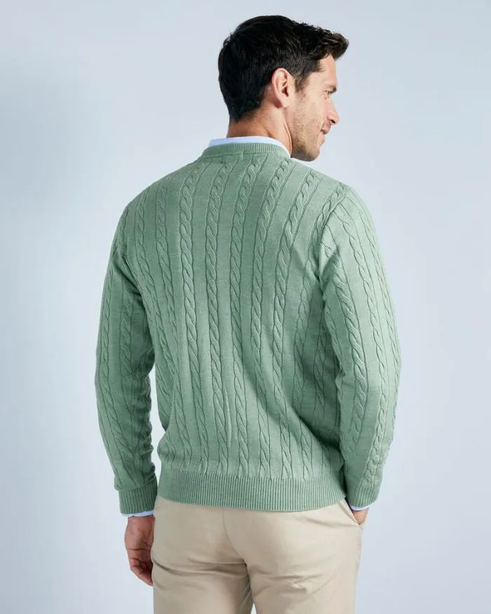 Cotton Traders Knitwear Luxury Soft Touch Cable Jumper 8211 Men
