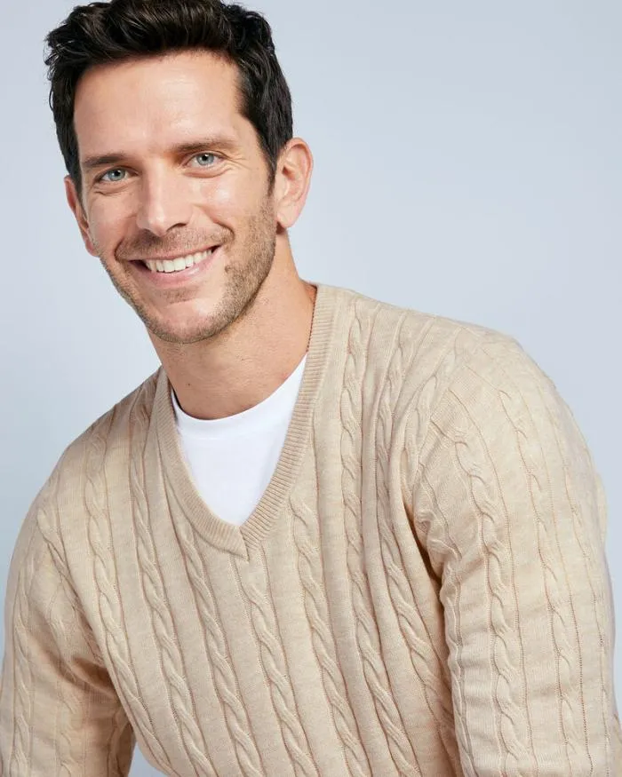 Cotton Traders Knitwear Luxury Soft Touch Cable Jumper 8211 Men