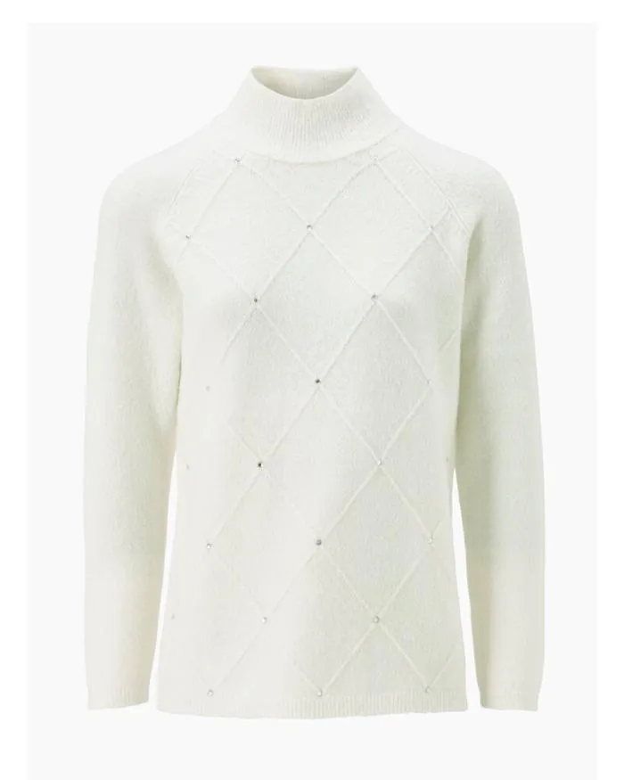 Cotton Traders Knitwear Sparkling Embellished Turtleneck Jumper 8211 Women