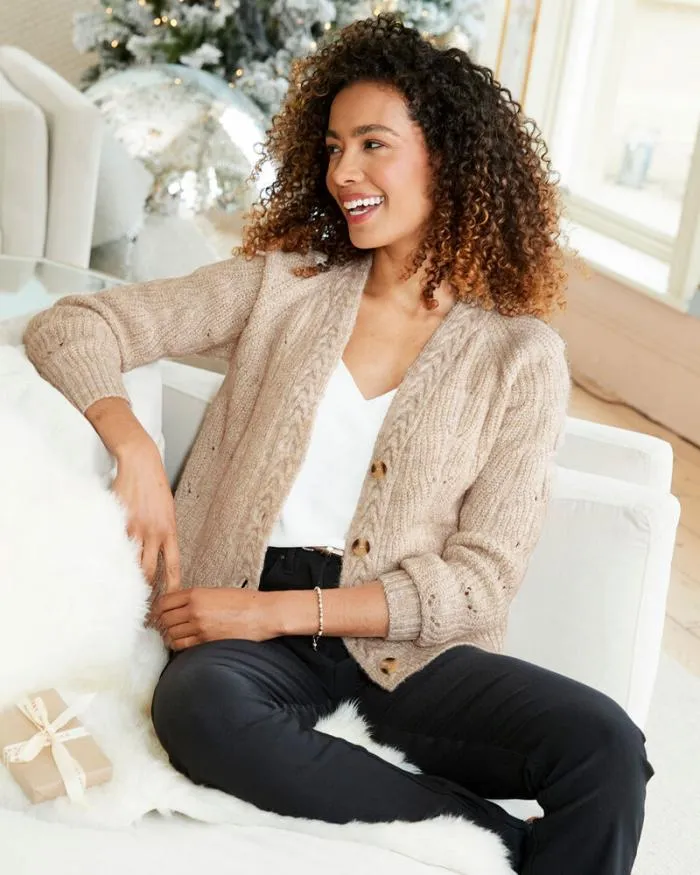 Cotton Traders Knitwear Textured Cardigan 8211 Women