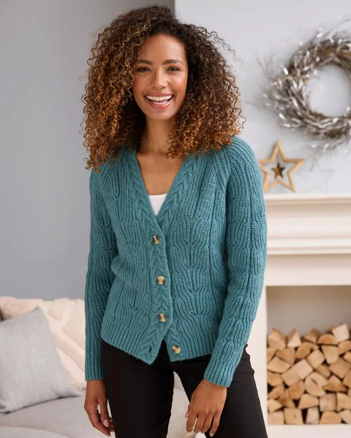 Cotton Traders Knitwear Textured Cardigan 8211 Women