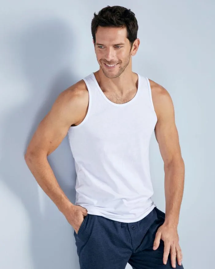 Cotton Traders Loungewear 3 Pack Sleeveless Vests 8211 Men
