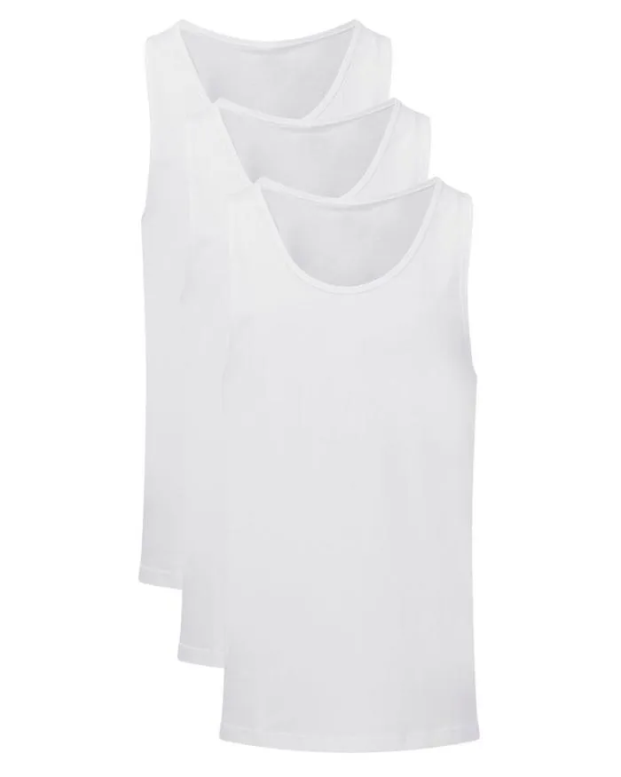 Cotton Traders Loungewear 3 Pack Sleeveless Vests 8211 Men