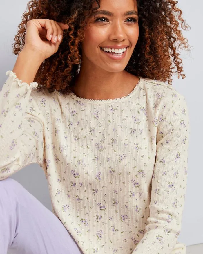 Cotton Traders Nightwear Pointelle PJ Set 8211 Women