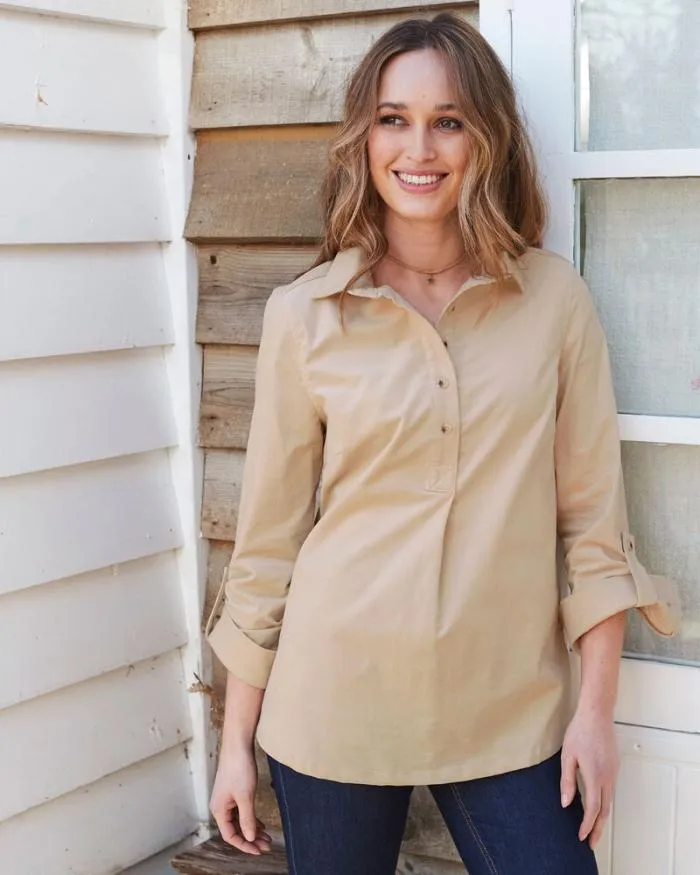 Cotton Traders Shirts and Blouses Amber Long Sleeve Stretch Cord Tunic 8211 Women