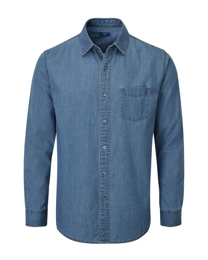 Cotton Traders Shirts Long Sleeve Denim Shirt 8211 Men