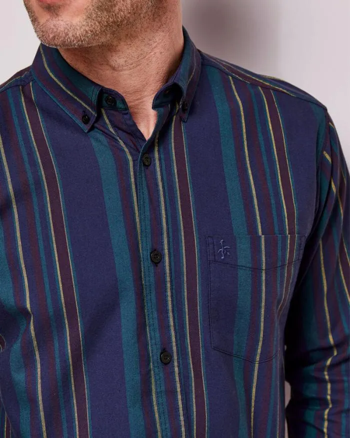 Cotton Traders Shirts Long Sleeve Patterned Oxford Shirt 8211 Men