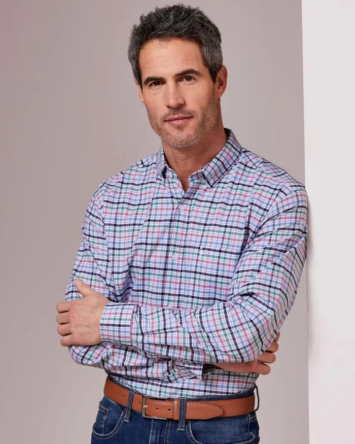 Cotton Traders Shirts Long Sleeve Patterned Oxford Shirt 8211 Men
