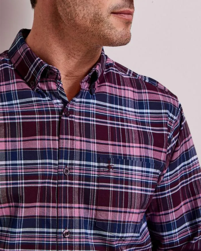 Cotton Traders Shirts Long Sleeve Patterned Oxford Shirt 8211 Men