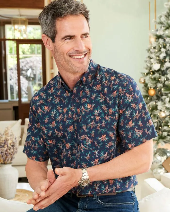 Cotton Traders Shirts Short Sleeve Soft Touch Print Shirt 8211 Men
