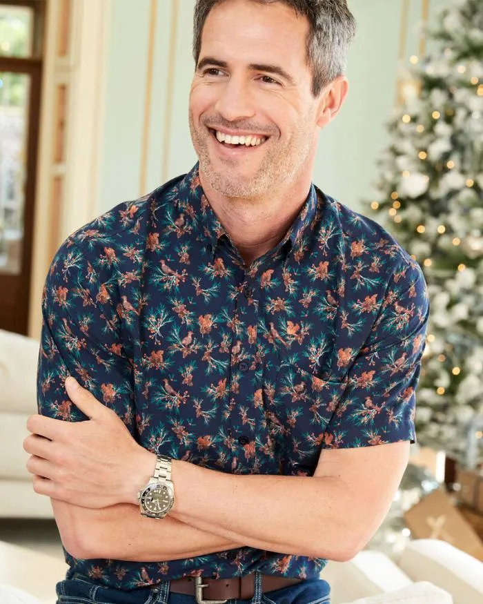 Cotton Traders Shirts Short Sleeve Soft Touch Print Shirt 8211 Men