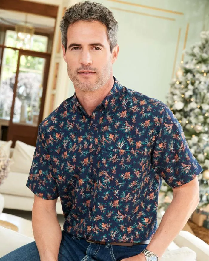 Cotton Traders Shirts Short Sleeve Soft Touch Print Shirt 8211 Men