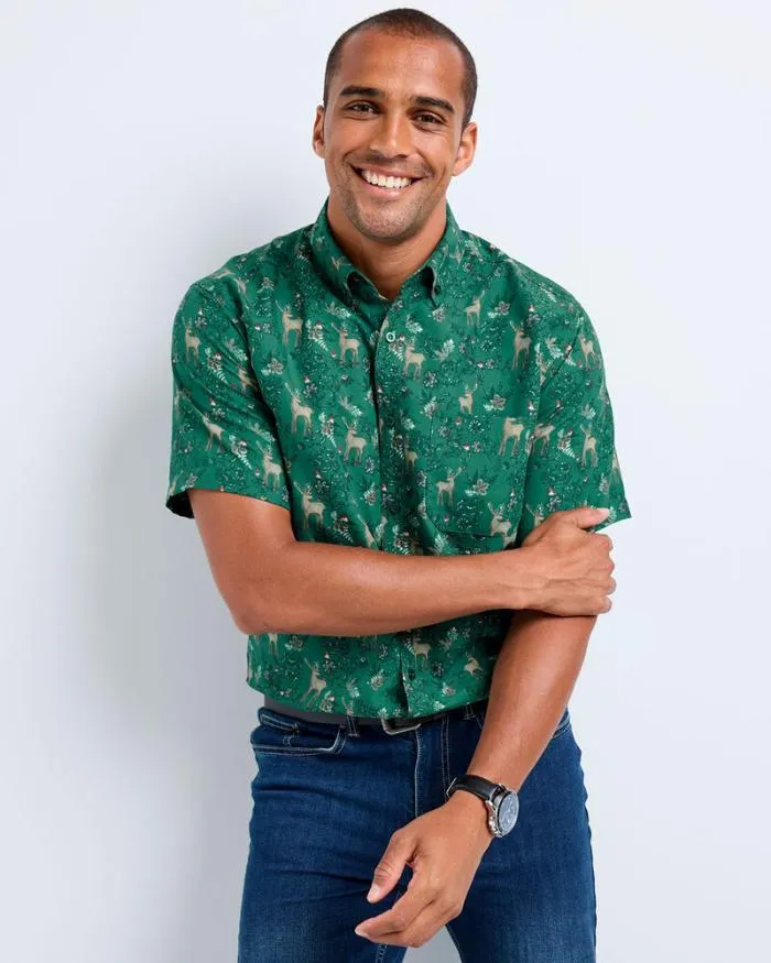 Cotton Traders Shirts Short Sleeve Soft Touch Print Shirt 8211 Men