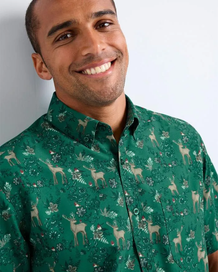 Cotton Traders Shirts Short Sleeve Soft Touch Print Shirt 8211 Men