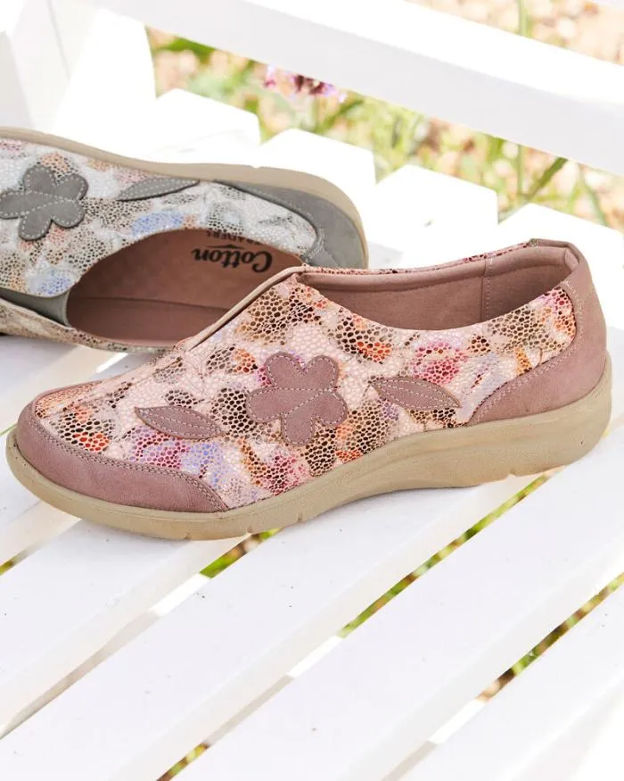 Cotton Traders Shoes Flexisole Slipon Floral Print Shoes 8211 Women