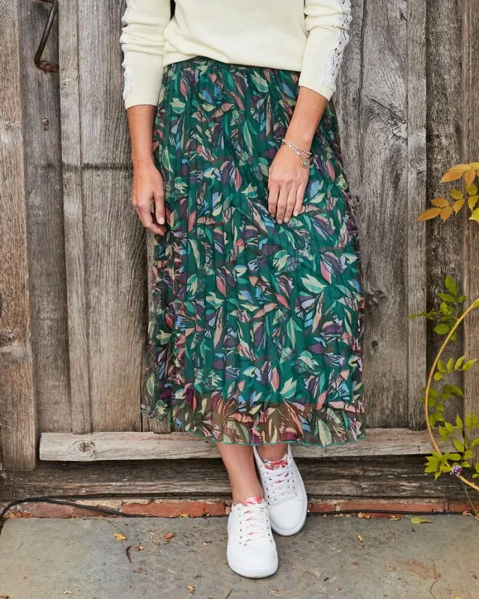 Cotton Traders Skirts Mesh Pleated Skirt 8211 Women