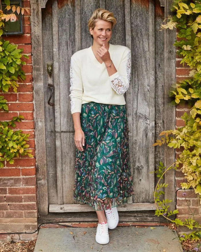 Cotton Traders Skirts Mesh Pleated Skirt 8211 Women