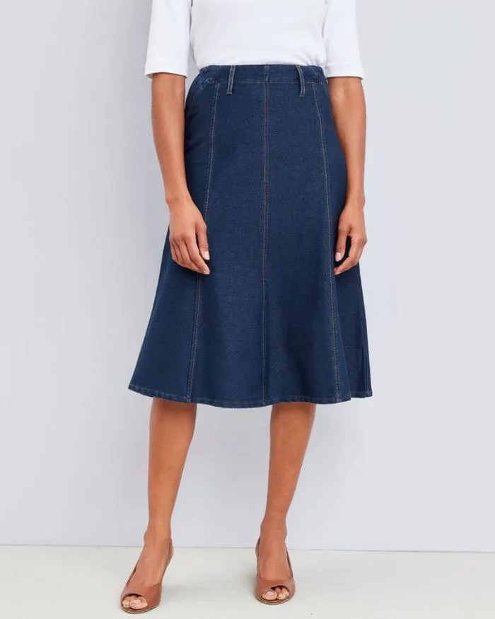 Cotton Traders Skirts Midi Jersey Denim Skirt 8211 Women