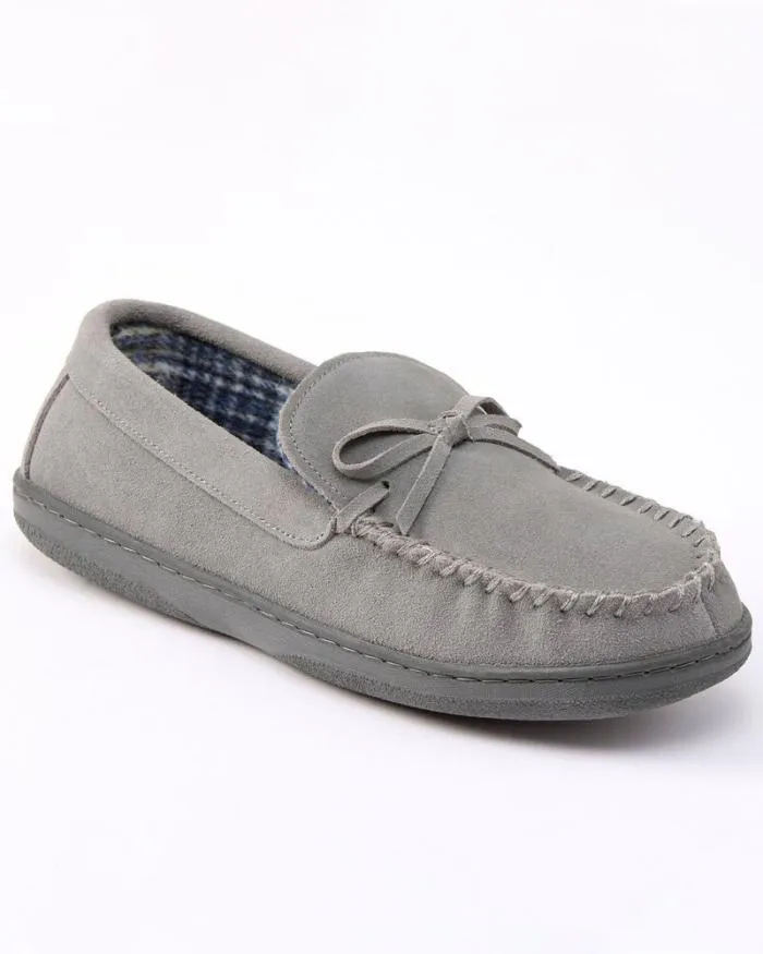 Cotton Traders Slippers Suede CheckLined Moccasin Slippers 8211 Men