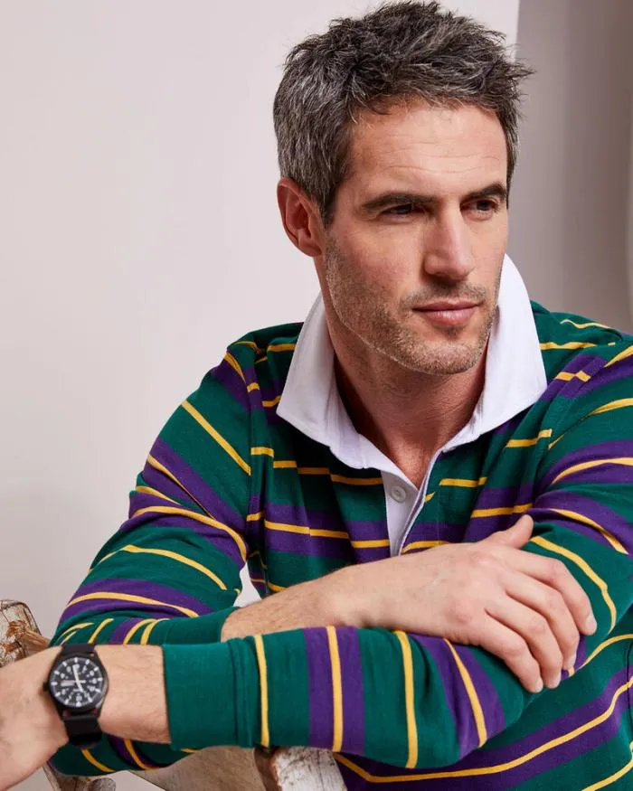 Cotton Traders Sports and Leisure Long Sleeve Heritage Rugby Shirt 8211 Men